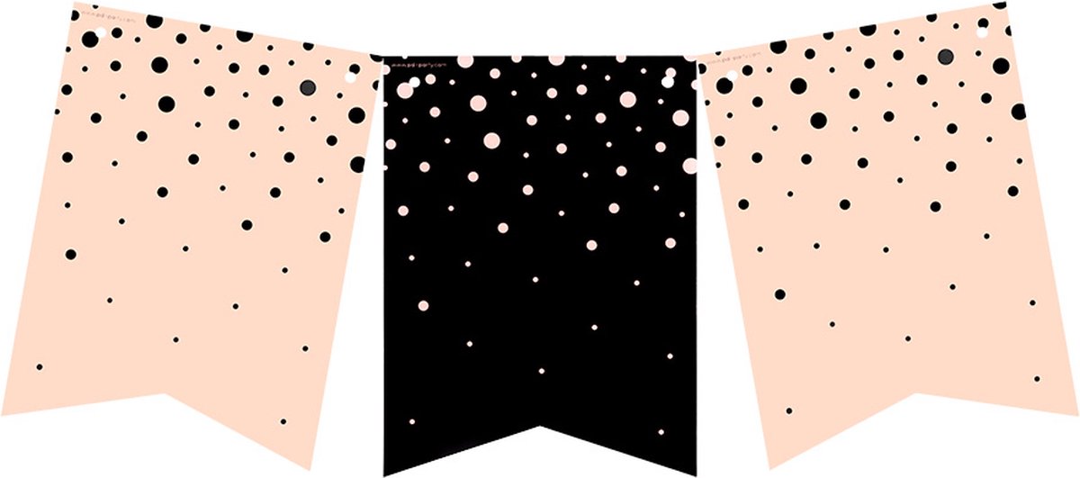 Vlaggenlijn | 6 meter | Dubbelzijdig | Zwart Roze